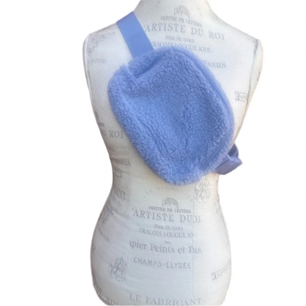 Cozy Blue Sherpa Crossbody Bag